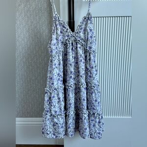 Lulu's White and Purple Floral Dress